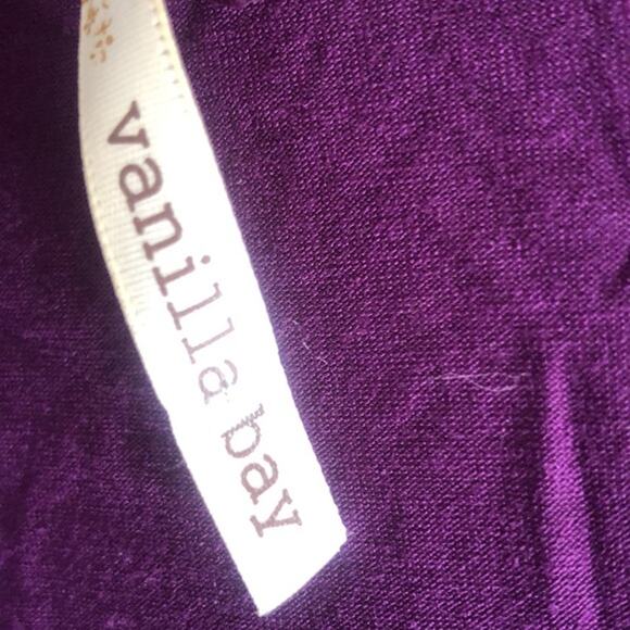 Vanilla Bay Purple Open Cardigan Lightweight Short Sleeves Sz Medium - Picture 3 of 6
